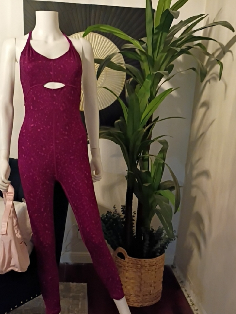 lululemon athletica Women's Halter Cutout Jumpsuit in Deep Magenta